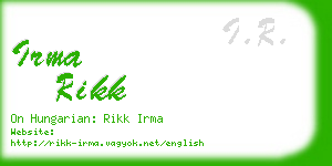 irma rikk business card